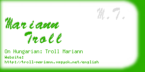 mariann troll business card